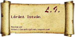 Léránt István névjegykártya